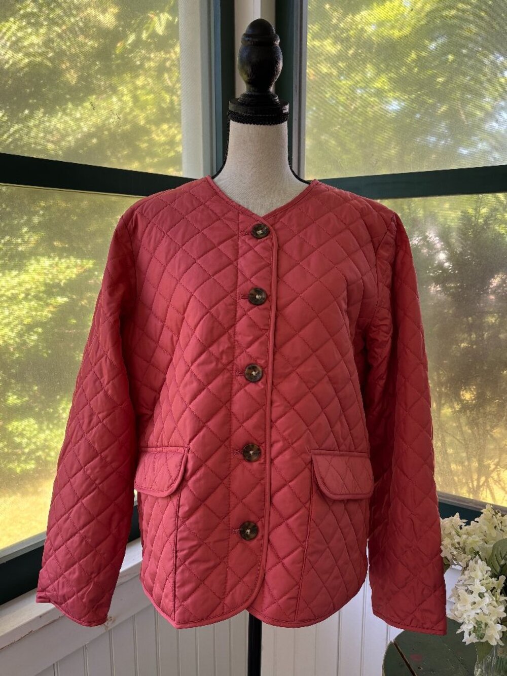 Croft & Barrow Mineral Red Quilted Jacket Large NWT